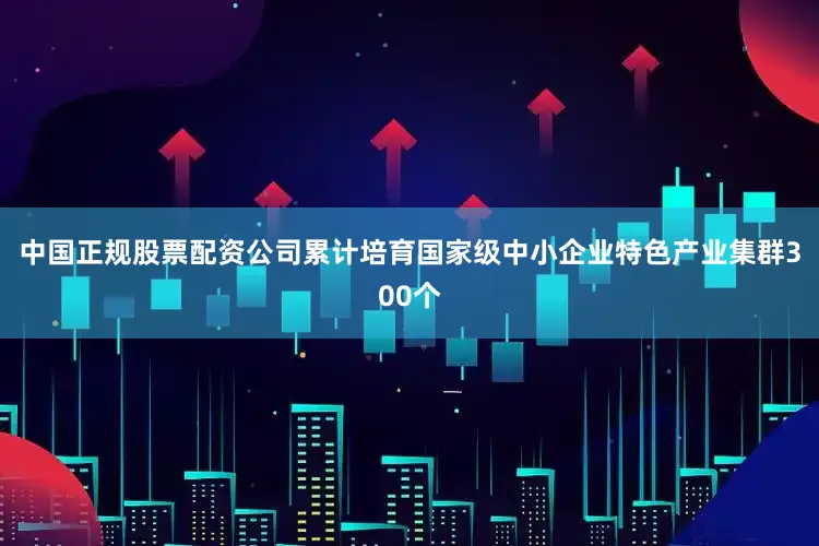 中国正规股票配资公司累计培育国家级中小企业特色产业集群300个